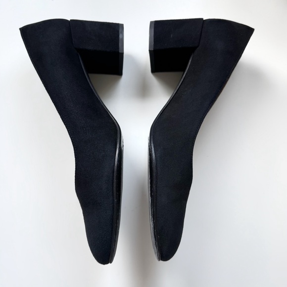 Margaux The Heel Suede Pumps Block Heel Almond Toe Work Office Minimal - Picture 5 of 15